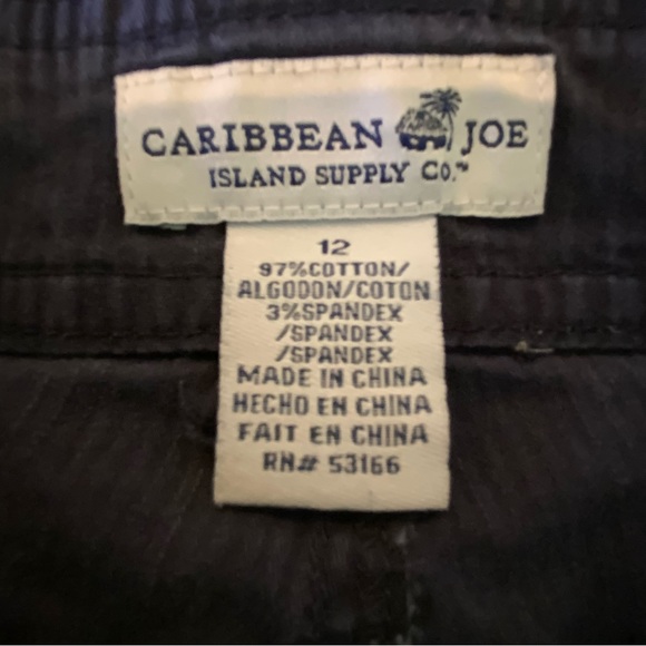 Caribbean Joe Capris Blue With Buttoned Cuff Cotton And Spandex Size 12 - Picture 8 of 10